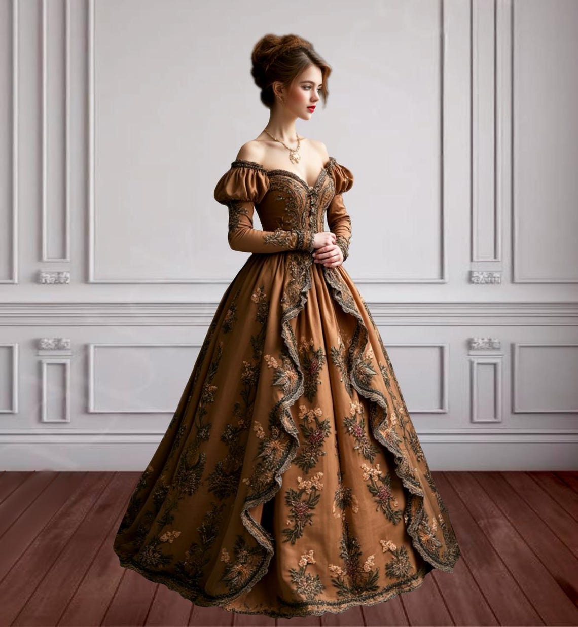 Baroque Gothic Corset Gown–Royal Renaissance Wedding Dress