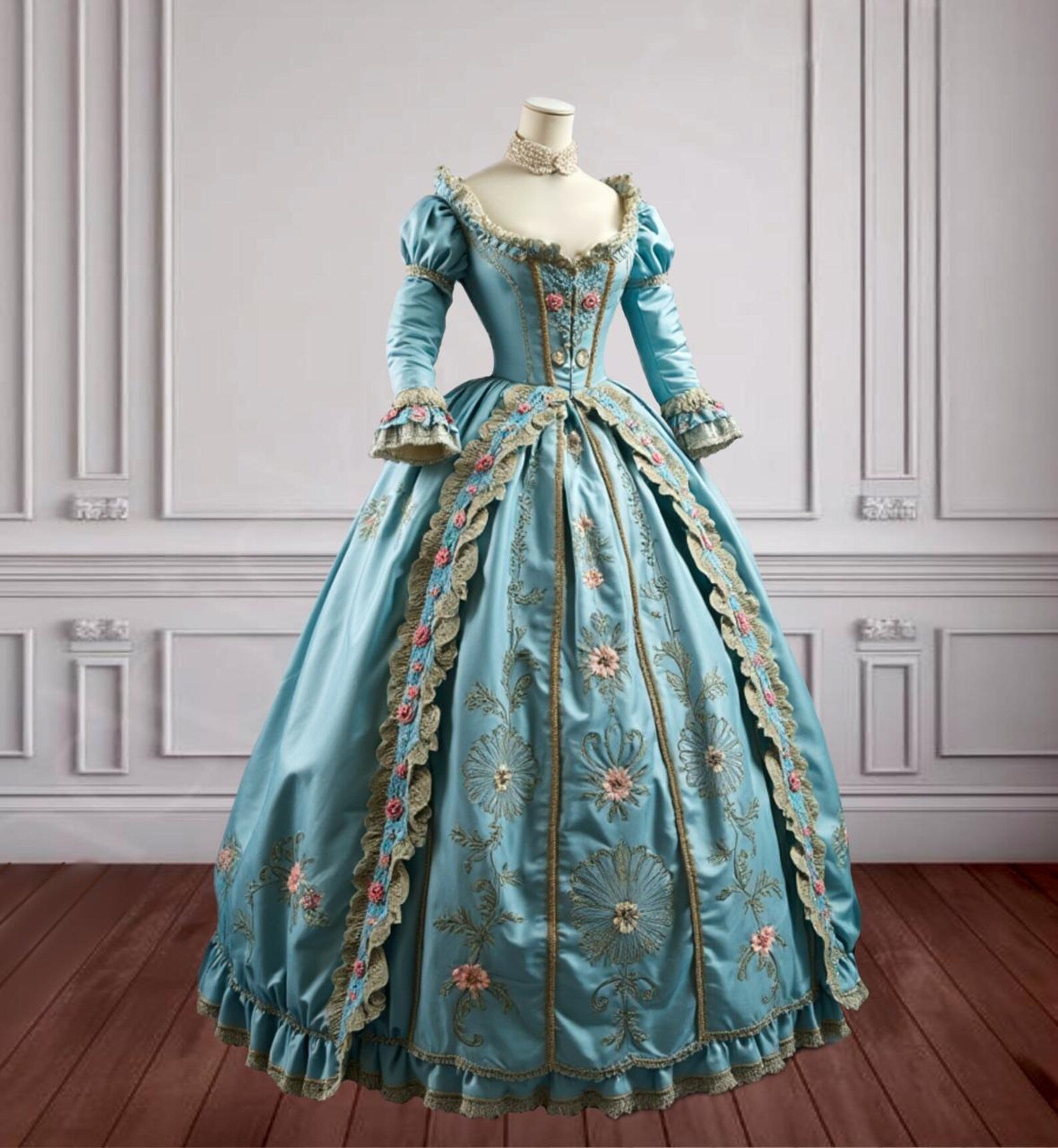 Victorian Baroque Evening Gown–Enchanted Fairytale Elegance