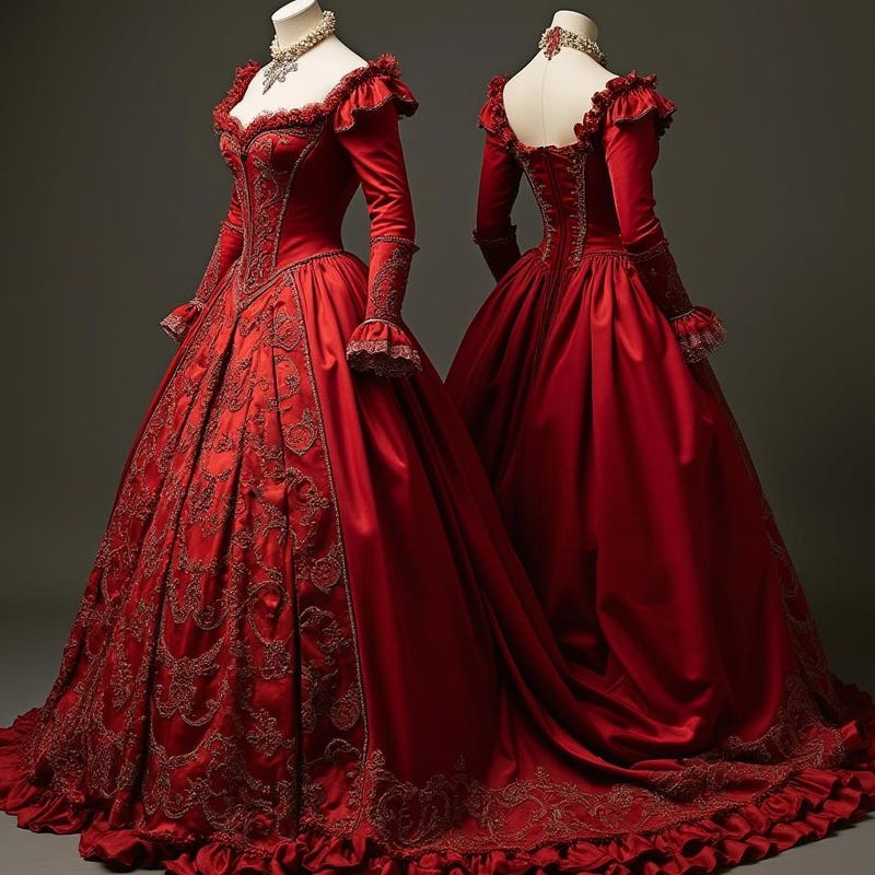Romantic Victorian Rococo Gown–Enchanted Fairytale Elegance for Grand Events