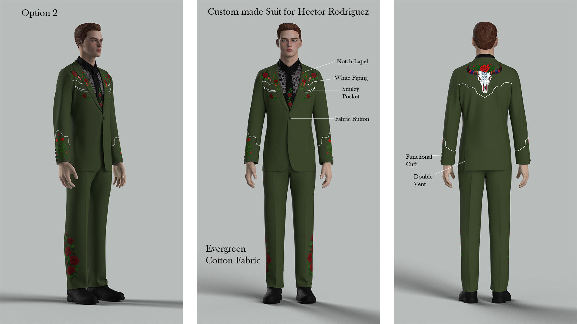Custom Made 2 Piece Embroidery Suit with Shirt ( + Combo Accessories and Boots) for Hector - 70% Payment Addicted Bespoken