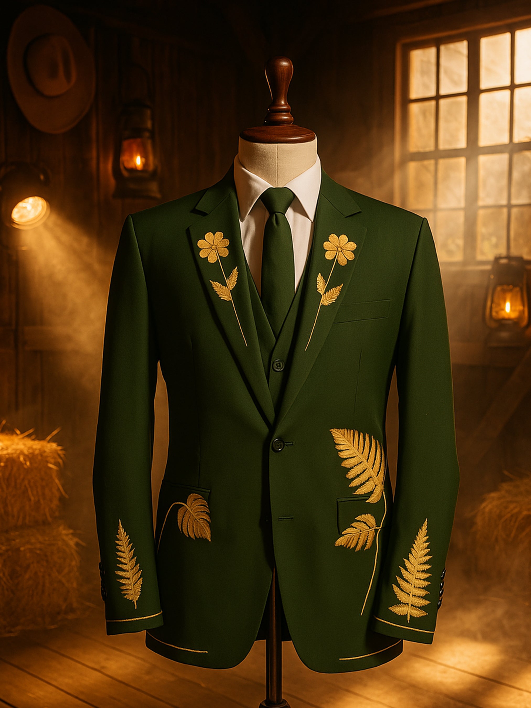 Golden Floral Elegance Suit