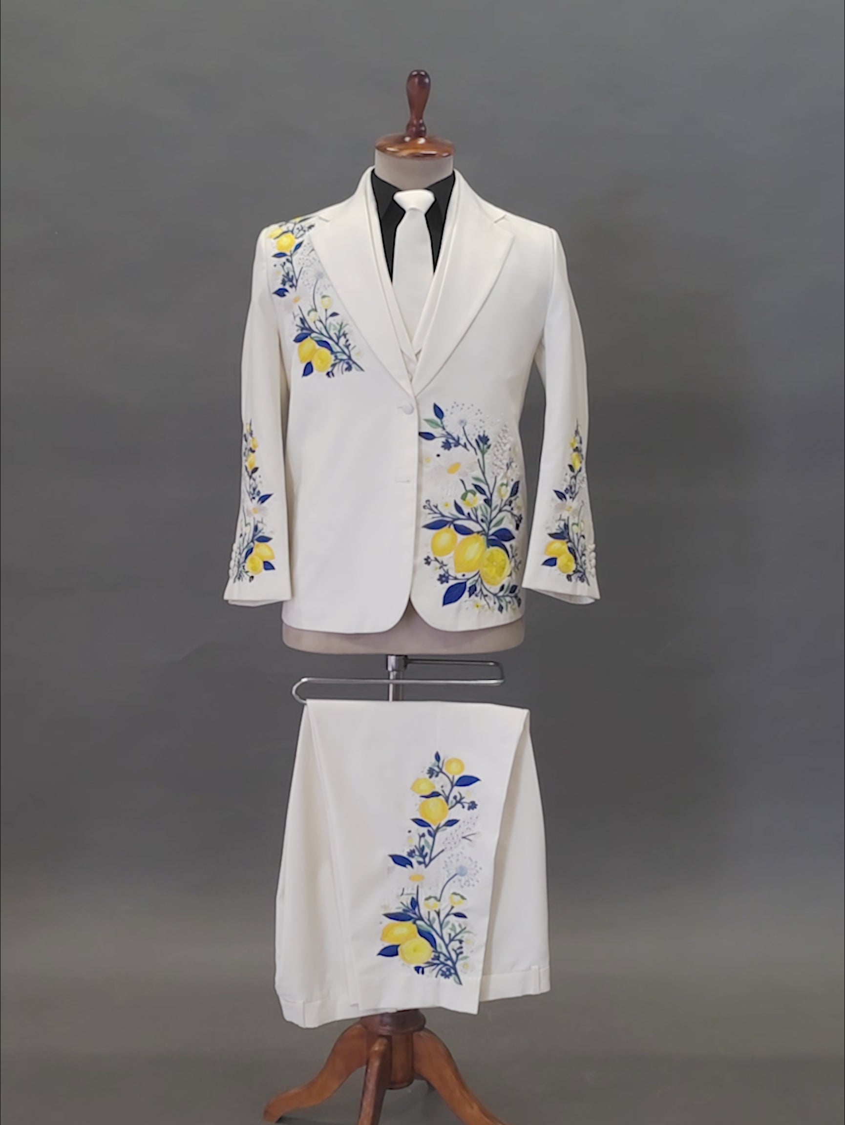 Floral Embroidered Wedding Suit
