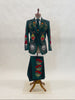Floral Embroidered Green Suit