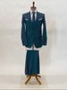 Men’s Blue Western Blazer with White Piping