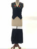 Black embroidered vest set