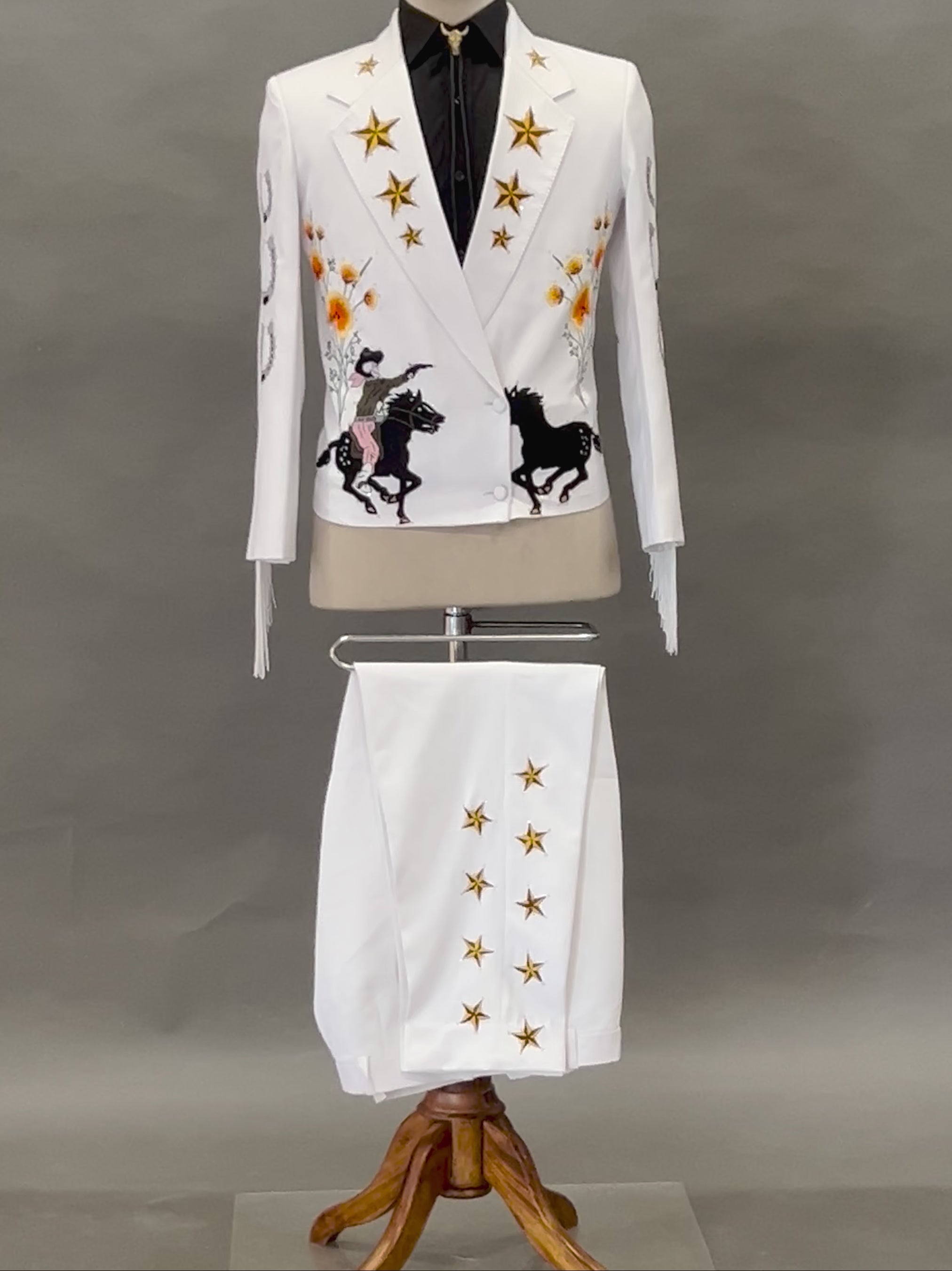 White Embroidered Cowboy Suit
