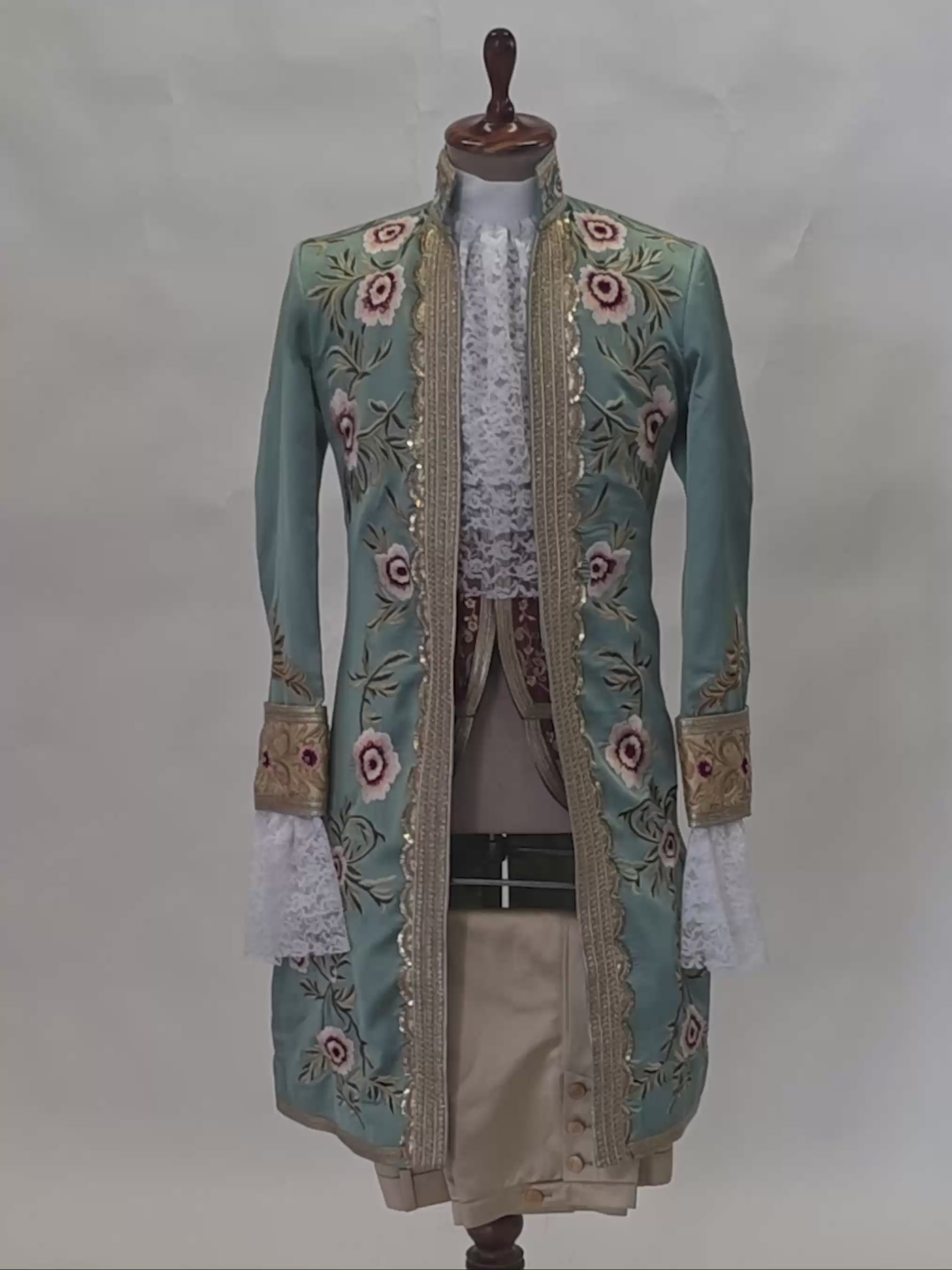 Floral Embroidered Rococo Tailcoat Suit