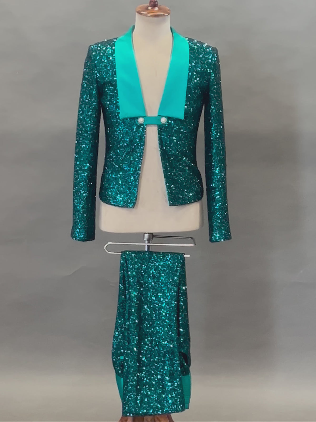 Teal sequin blazer set