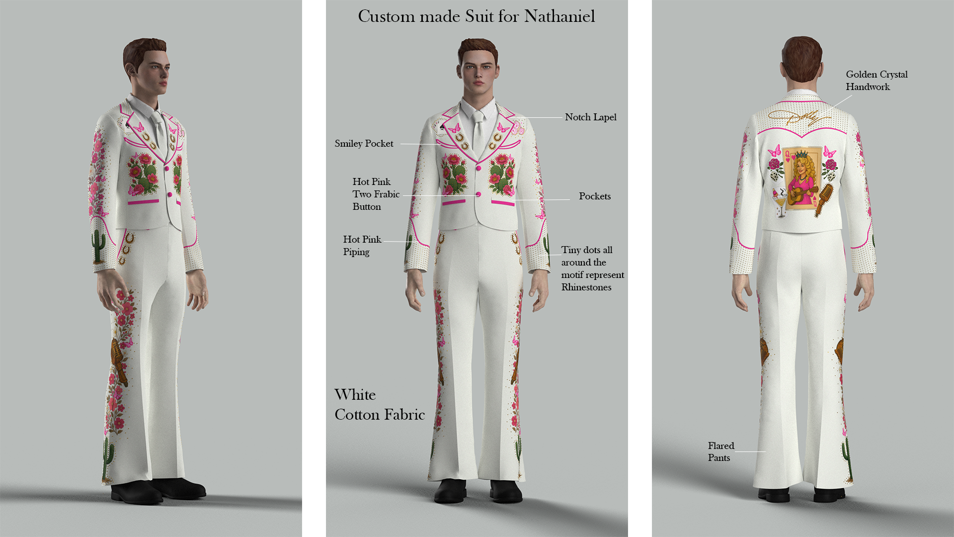 Custom Made 2 Piece Embroidered Suit for Nathaniel (Free Goodies) Addicted Bespoken