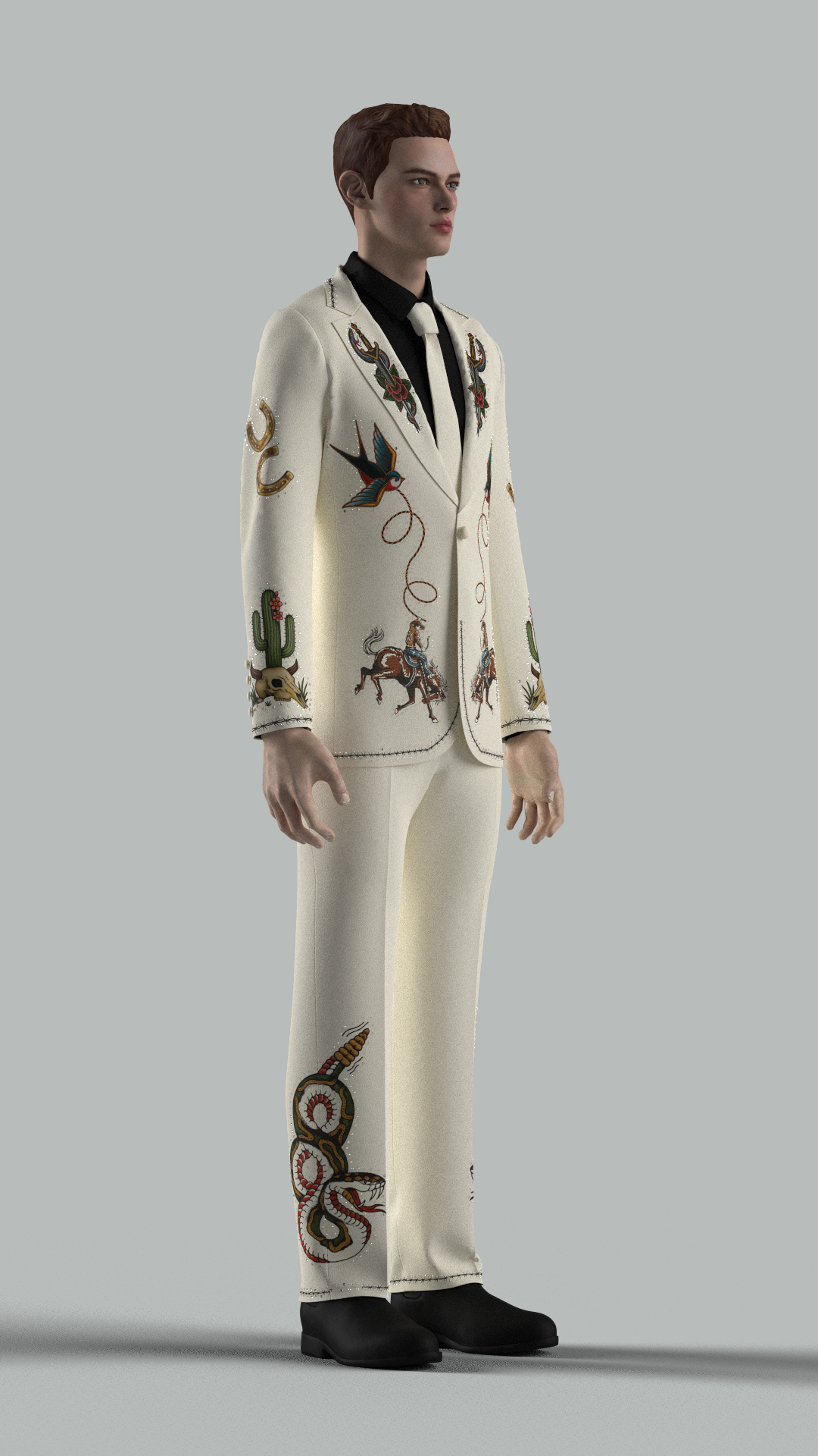 Custom Made Embroidered 2 Piece Suit for Evan Wells Addicted Bespoken