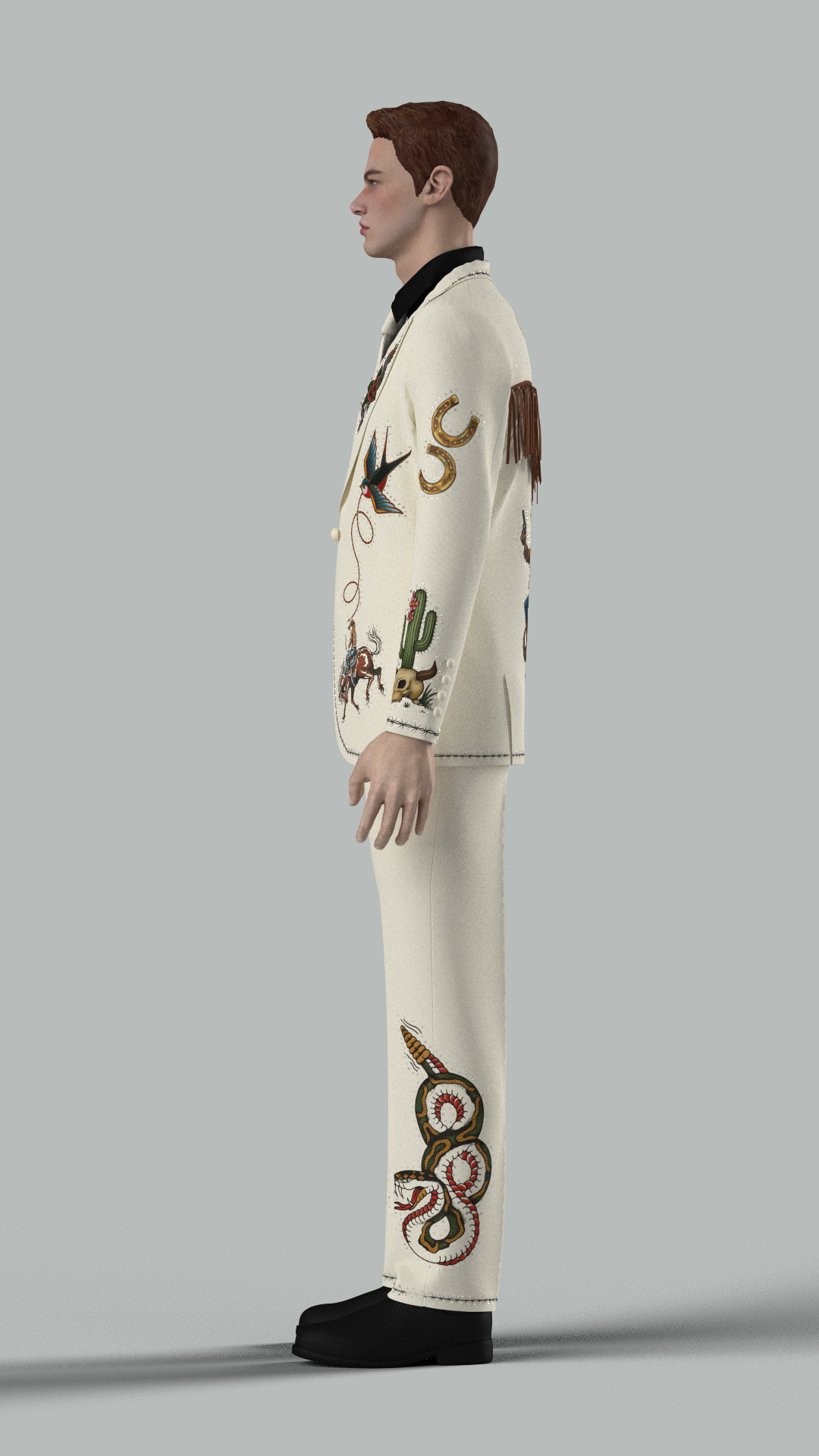 Custom Made Embroidered 2 Piece Suit for Evan Wells Addicted Bespoken