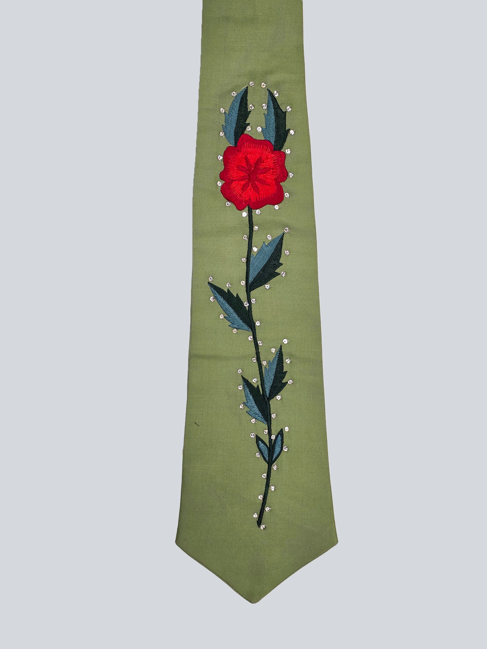 Embroidered Elegance Snake & Florals Tie Set