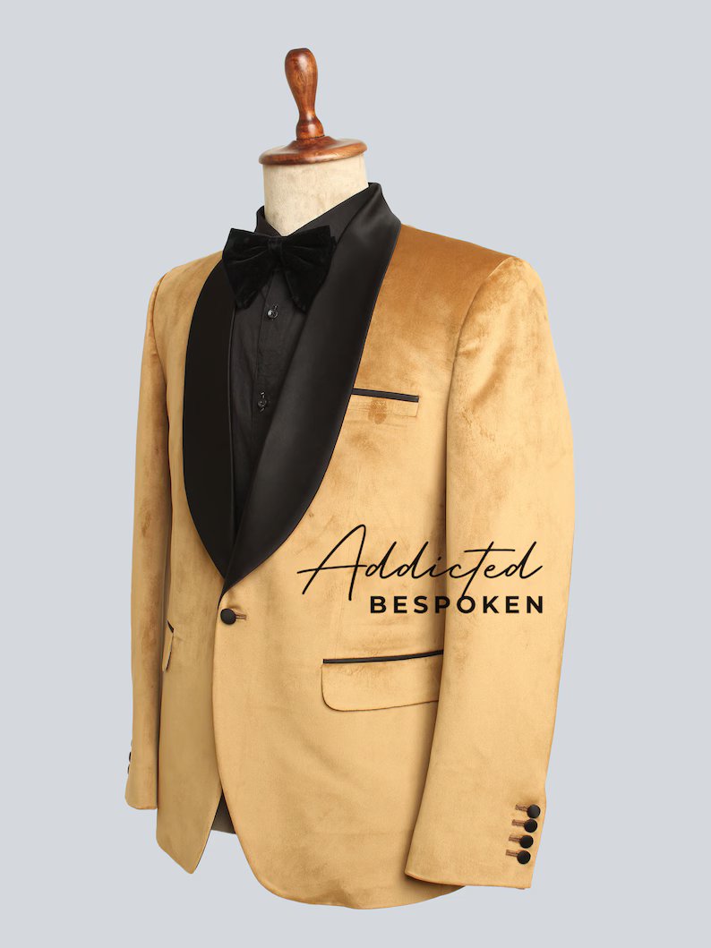 Golden Tuxedo Cocktail Blazer