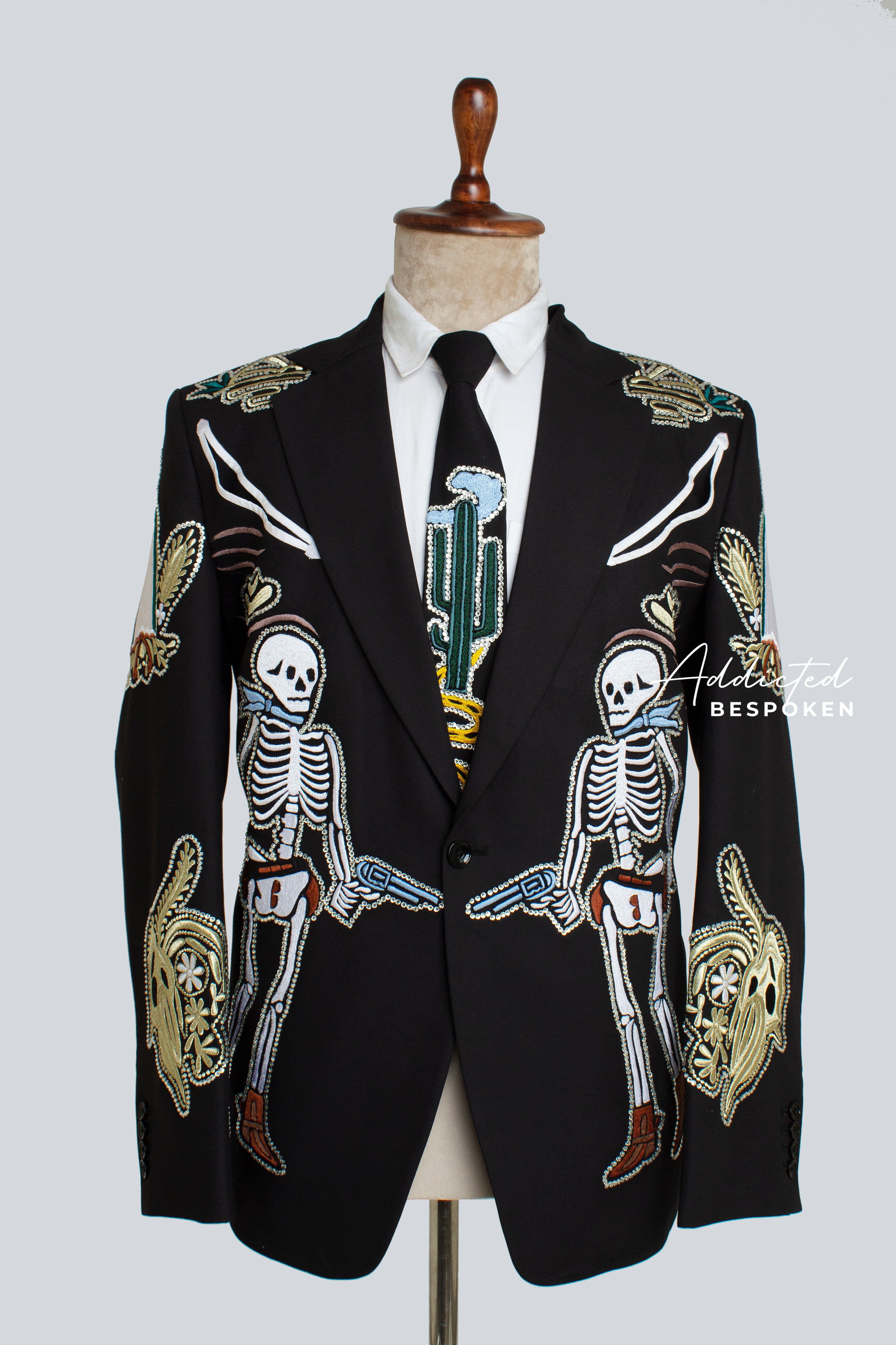 Skeleton Embroidered Halloween Outfit