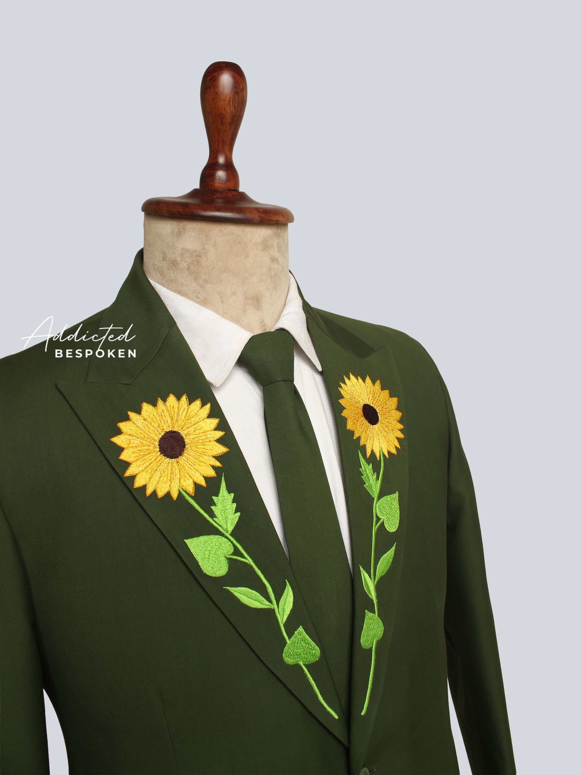 Floral Green Embroidered suit