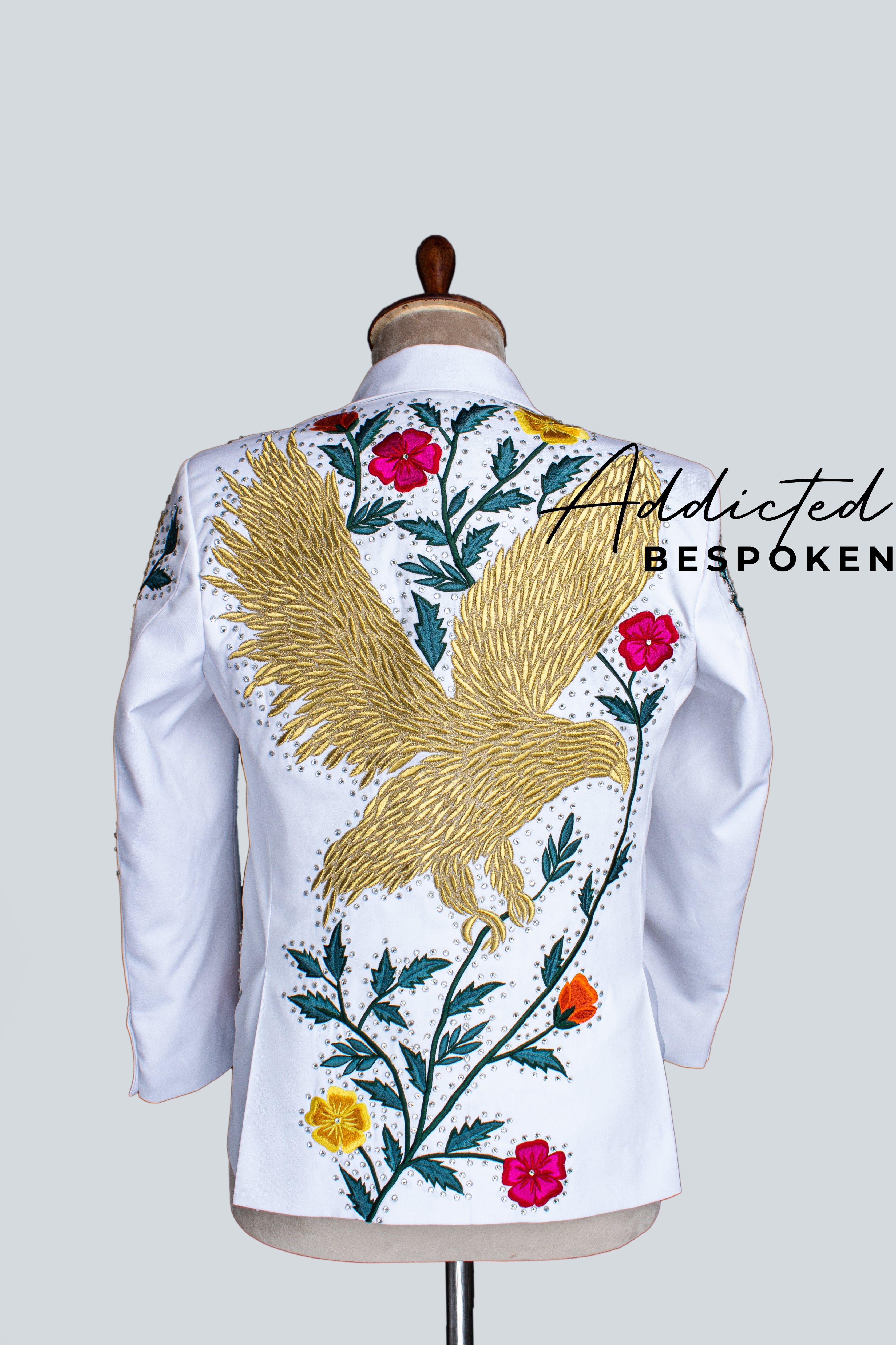 Eagle Floral Rhinestone Jacket