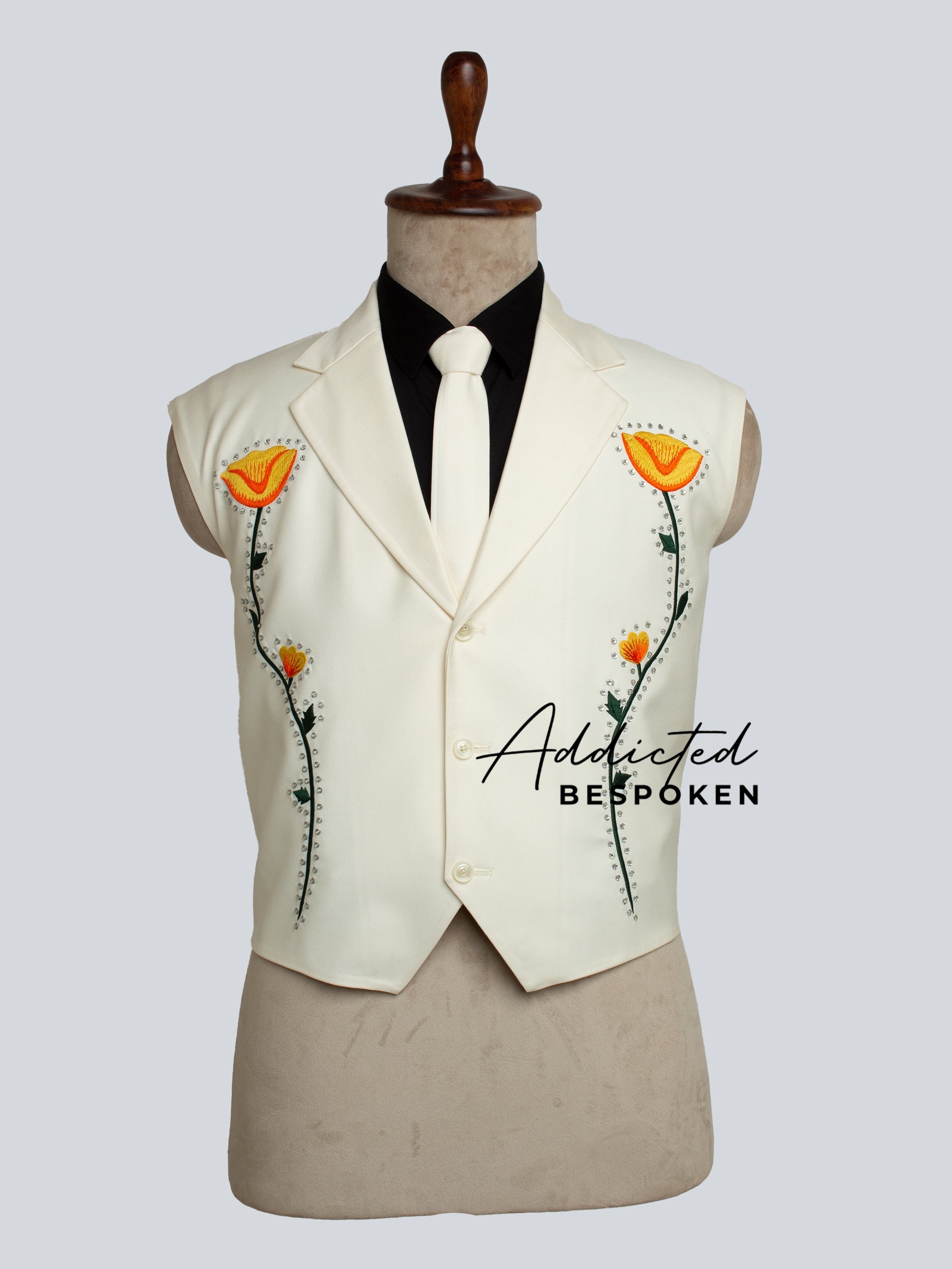 Ivory Silhouette Apparel With Poppy Blooms