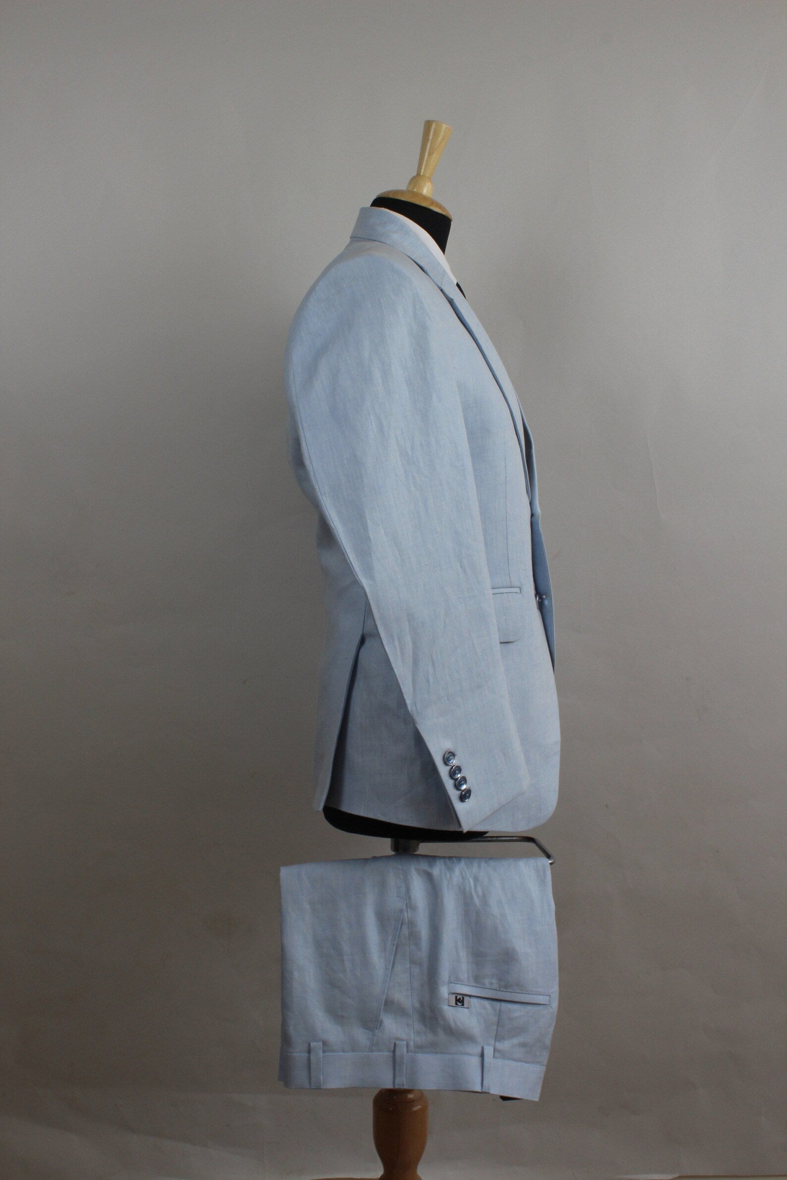  Light Blue Linen Suit