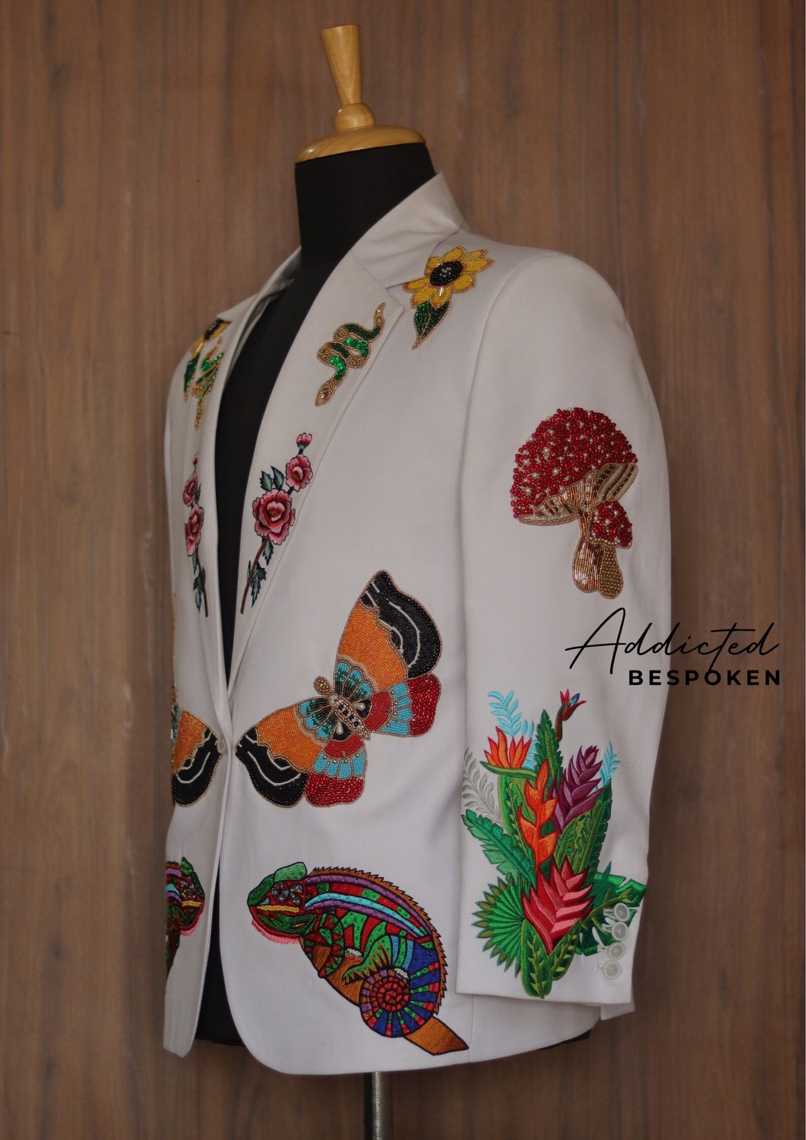 Butterfly Embellished Wedding Suit