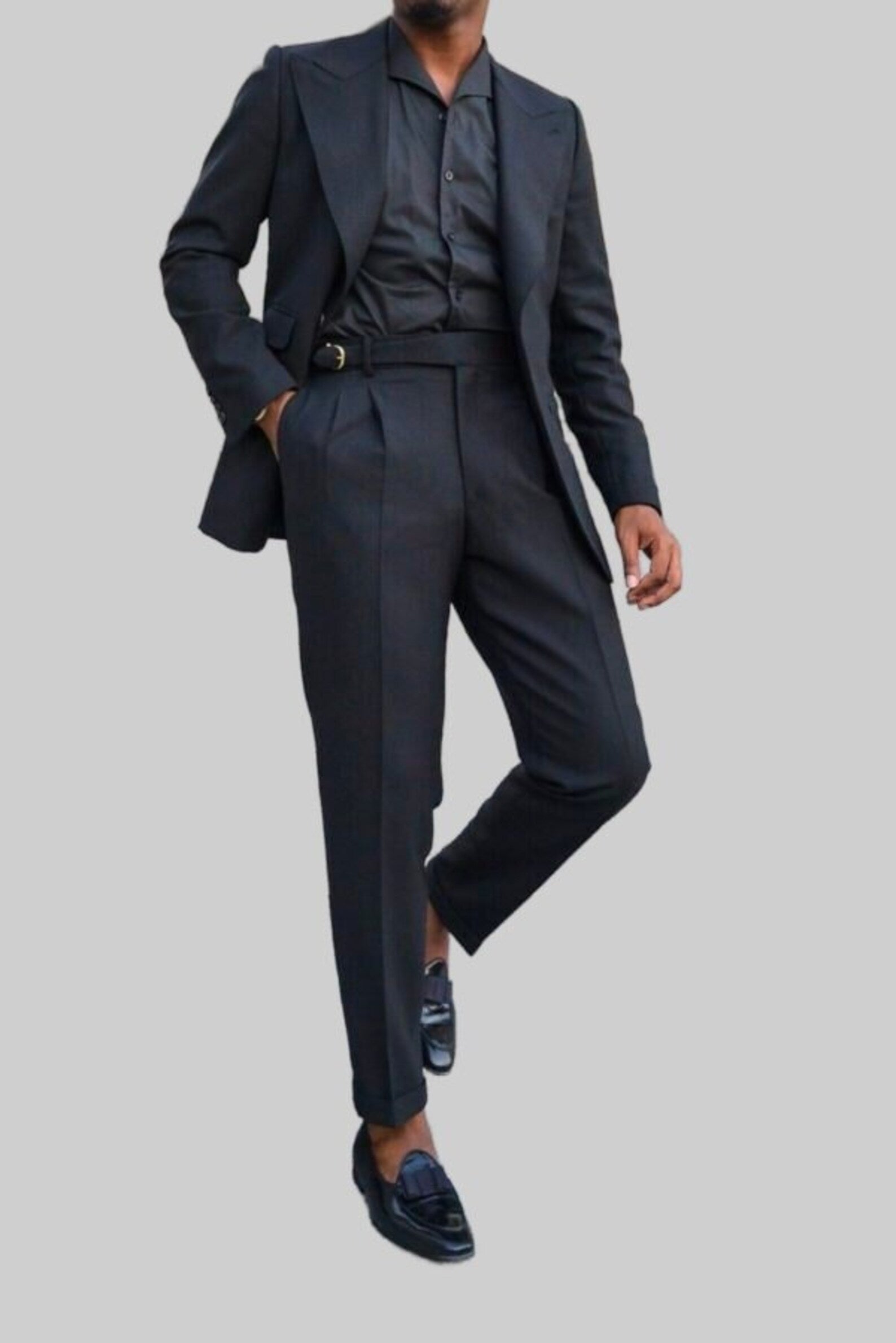  Black Gurkha Pant Suit