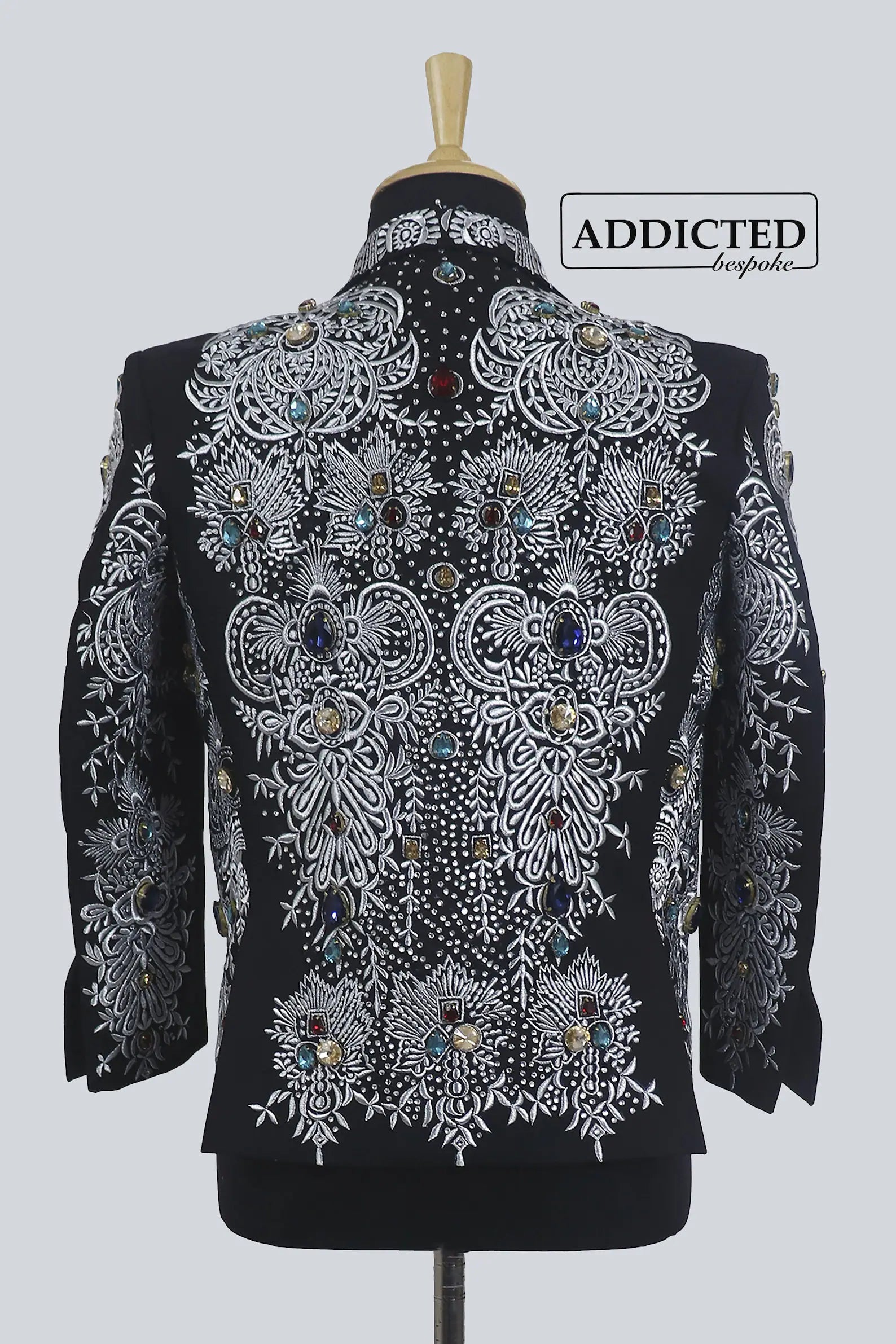 Embellished Embroidered Black Blazer